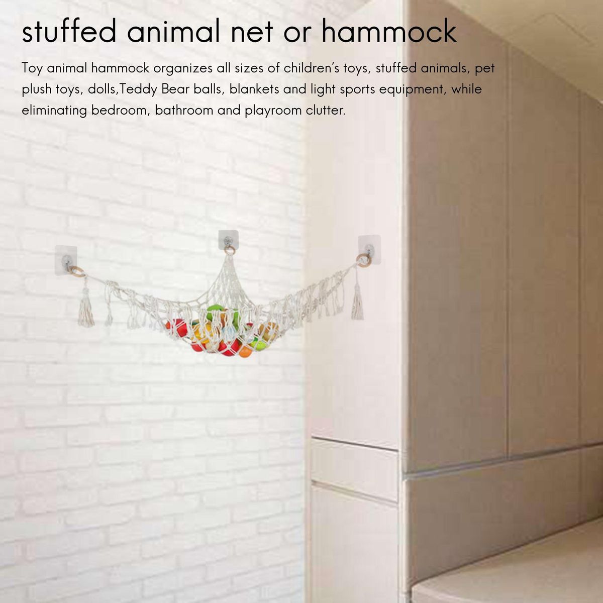 Boho Toy Hammock Animal Storage Net Teddy Bear Hammock Gives or Girls the Best Holiday or Birthday Gift