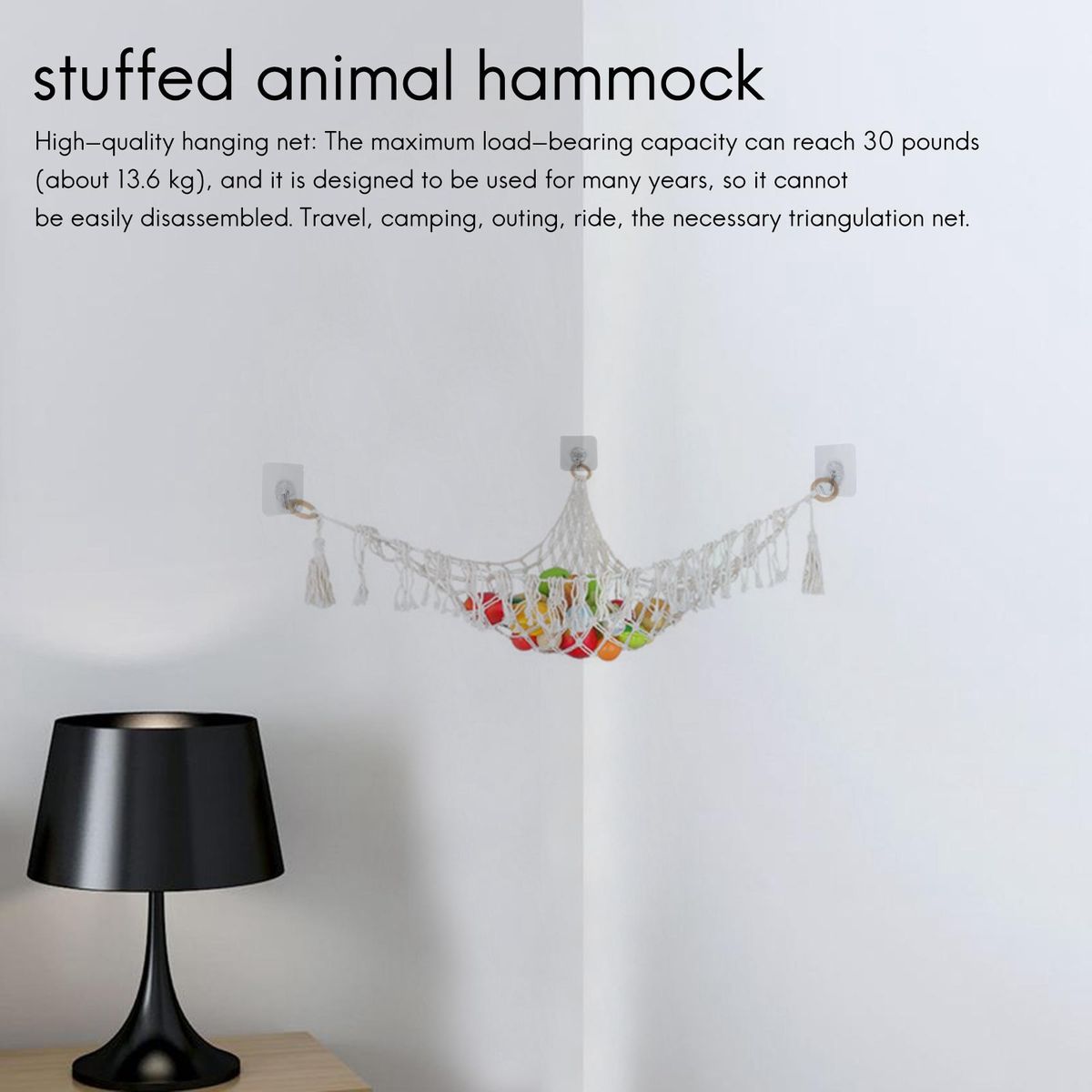 Boho Toy Hammock Animal Storage Net Teddy Bear Hammock Gives or Girls the Best Holiday or Birthday Gift