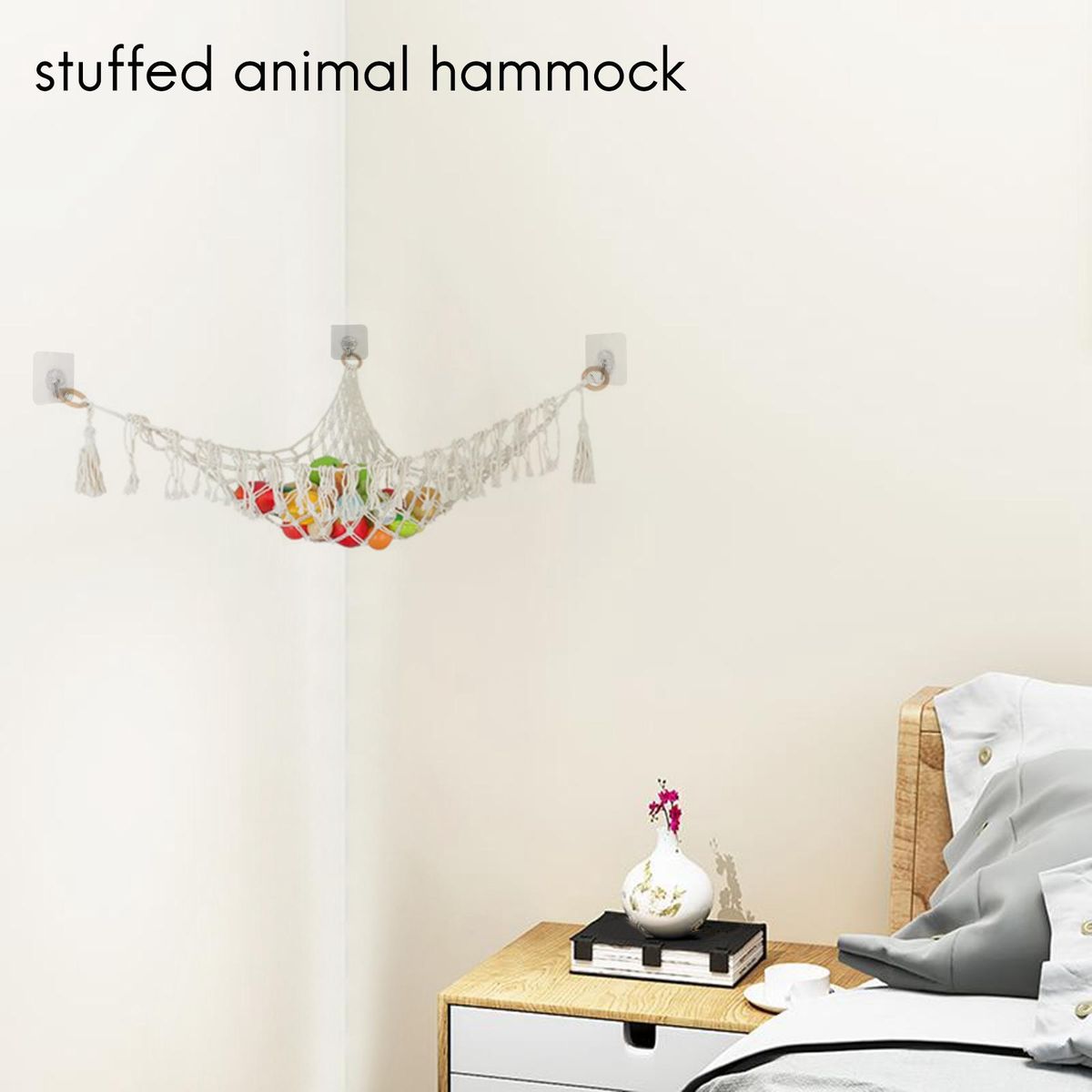 Boho Toy Hammock Animal Storage Net Teddy Bear Hammock Gives or Girls the Best Holiday or Birthday Gift