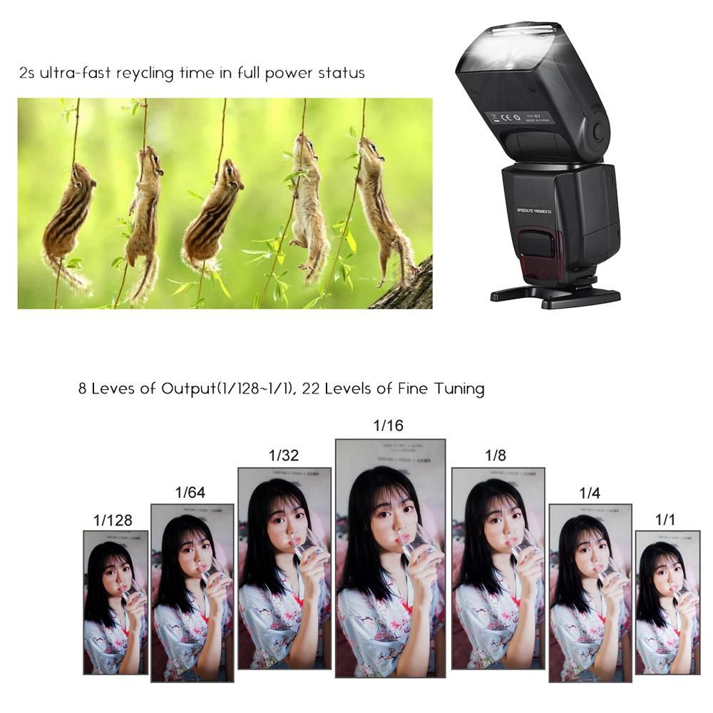 YN565EX III Wireless TTL Slave Flash Speedlite GN58 High Speed Recycling System Supports USB Firmware Upgrade Replacement for Canon DSLR Camera