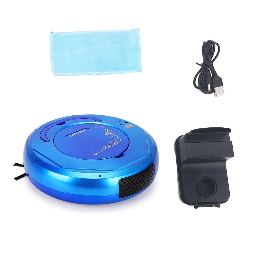 Smart Auto Rechargeable Dry Wet Mop Sweeping Robot-Blue