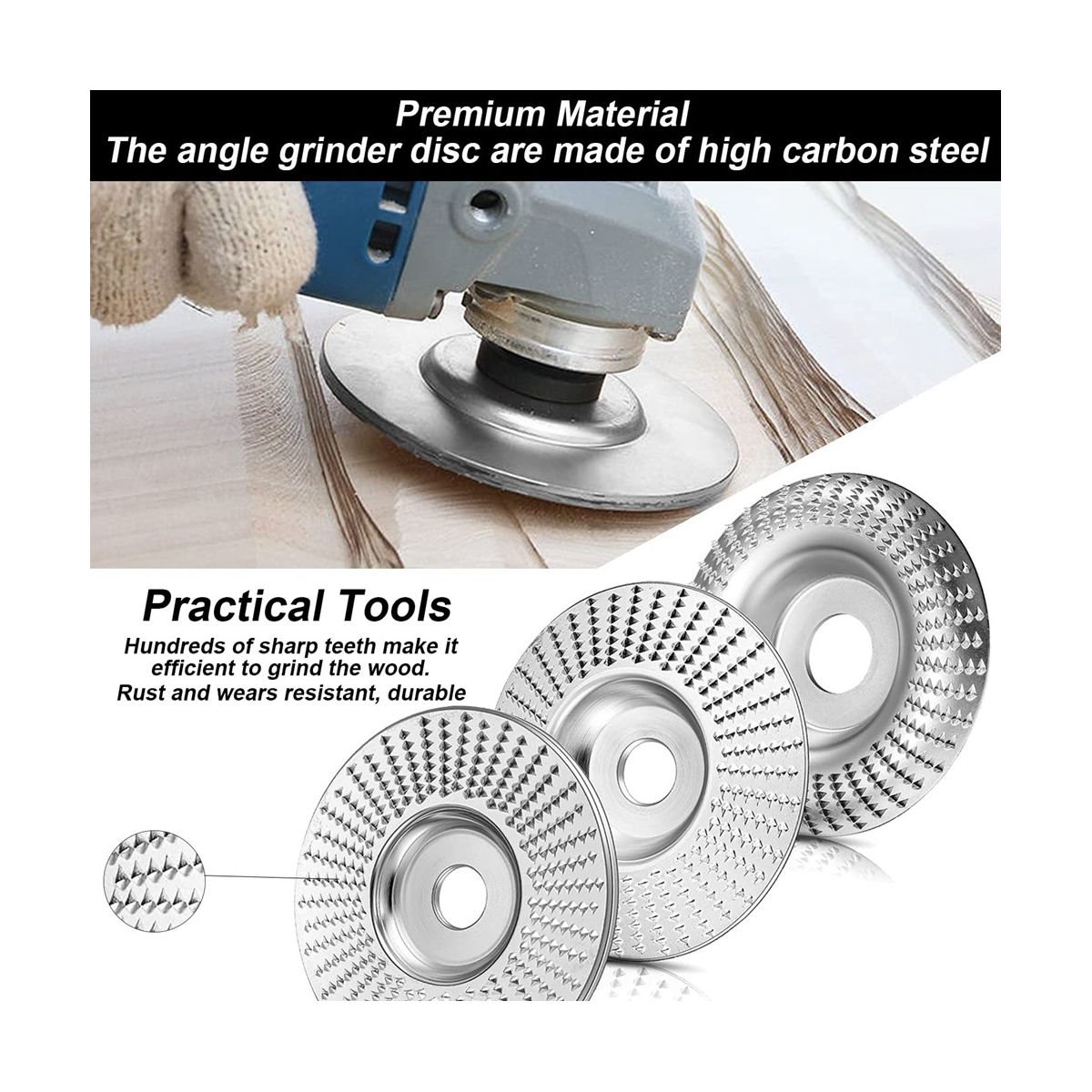 3 Pieces Wood Grinding Disc for Angle Grinder 125Mm, Wood Cutter Rasp Disc Grinding Discs Angle Grinder