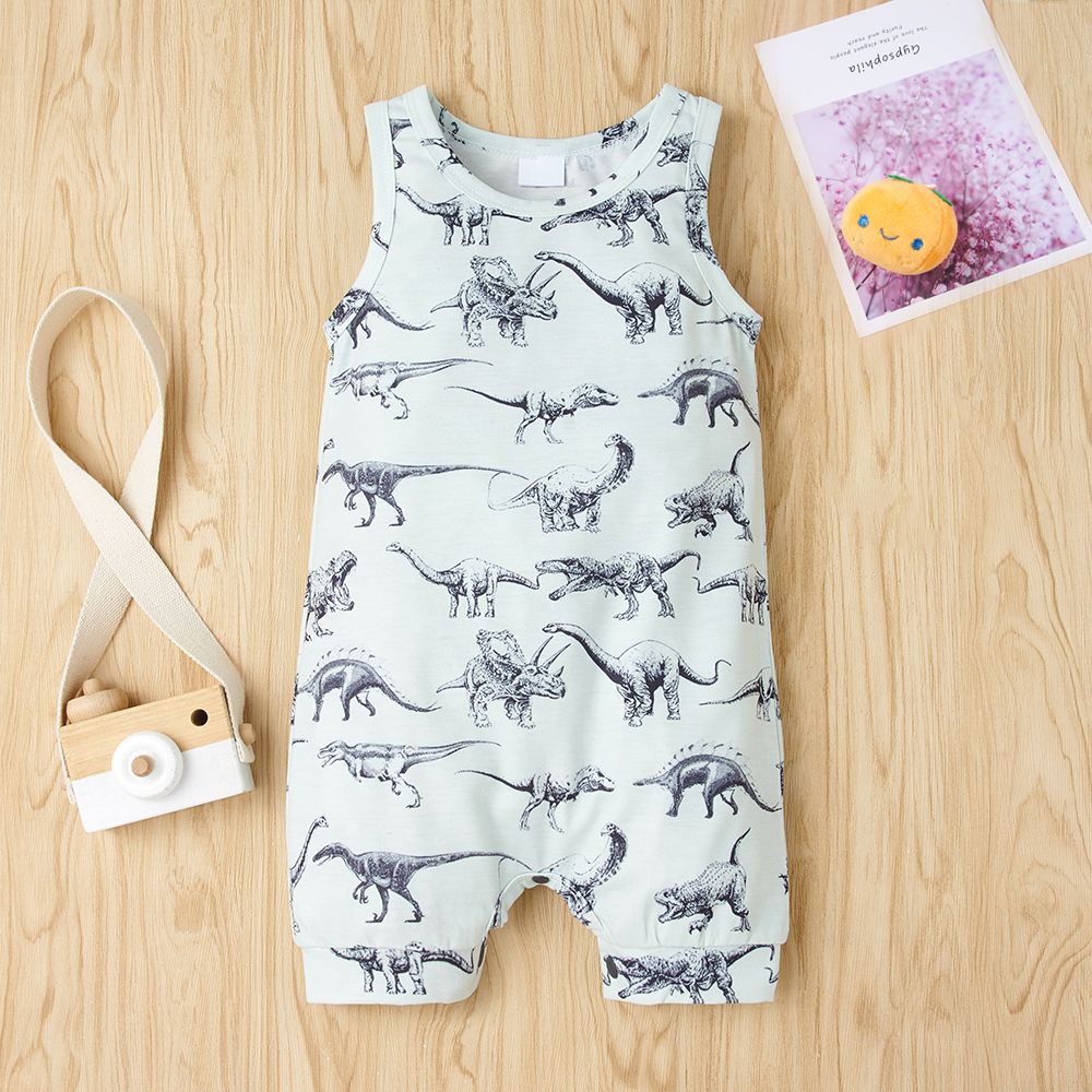 Baby Boys Dinosaur Design Sleeveless Romper