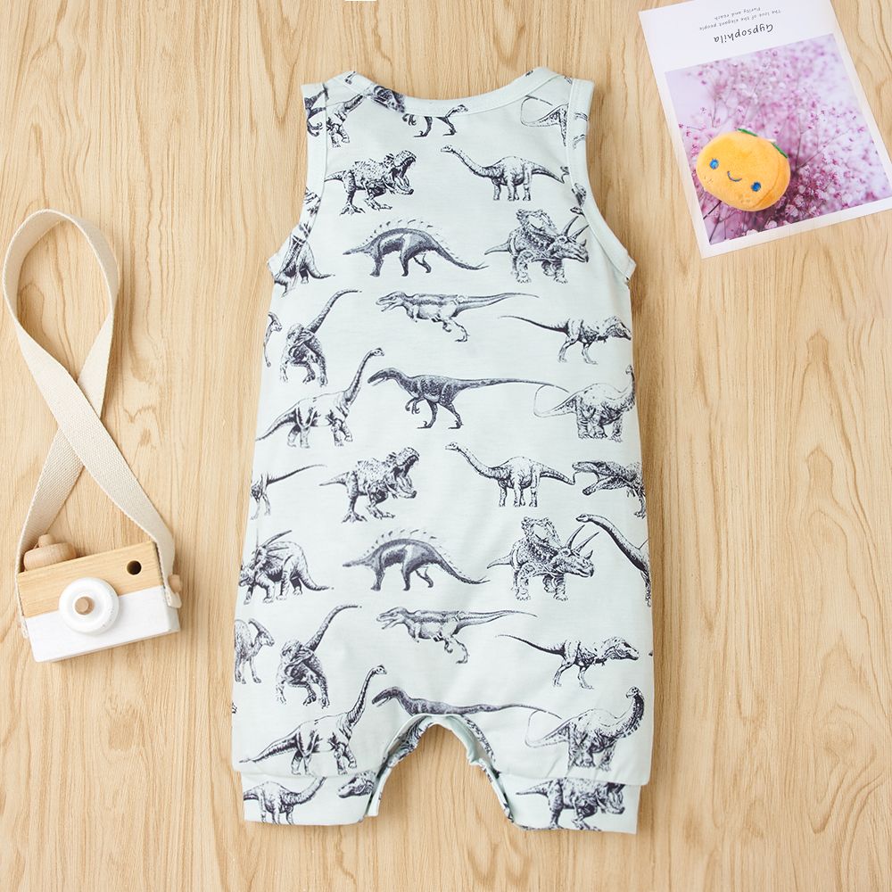 Baby Boys Dinosaur Design Sleeveless Romper