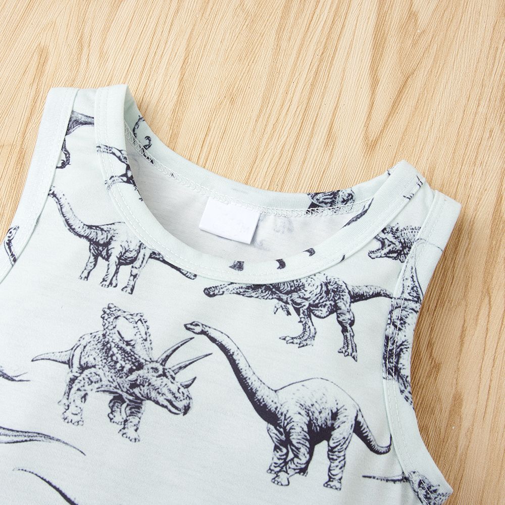 Baby Boys Dinosaur Design Sleeveless Romper