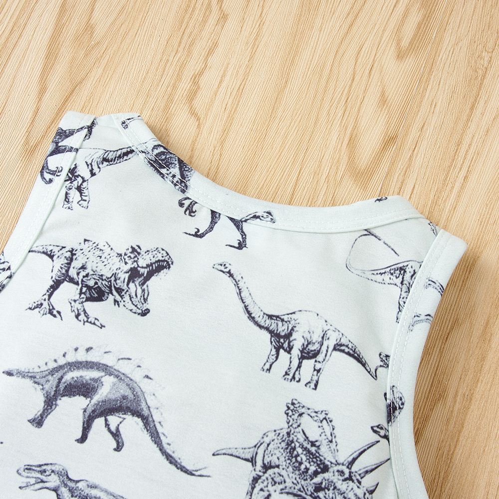 Baby Boys Dinosaur Design Sleeveless Romper