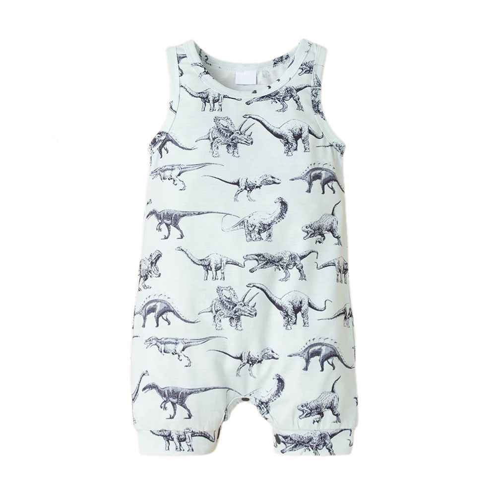 Baby Boys Dinosaur Design Sleeveless Romper