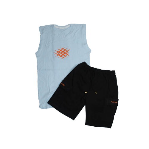 Men's Workout Beast Sleeveless Tshirt & Cargo Short - Multi