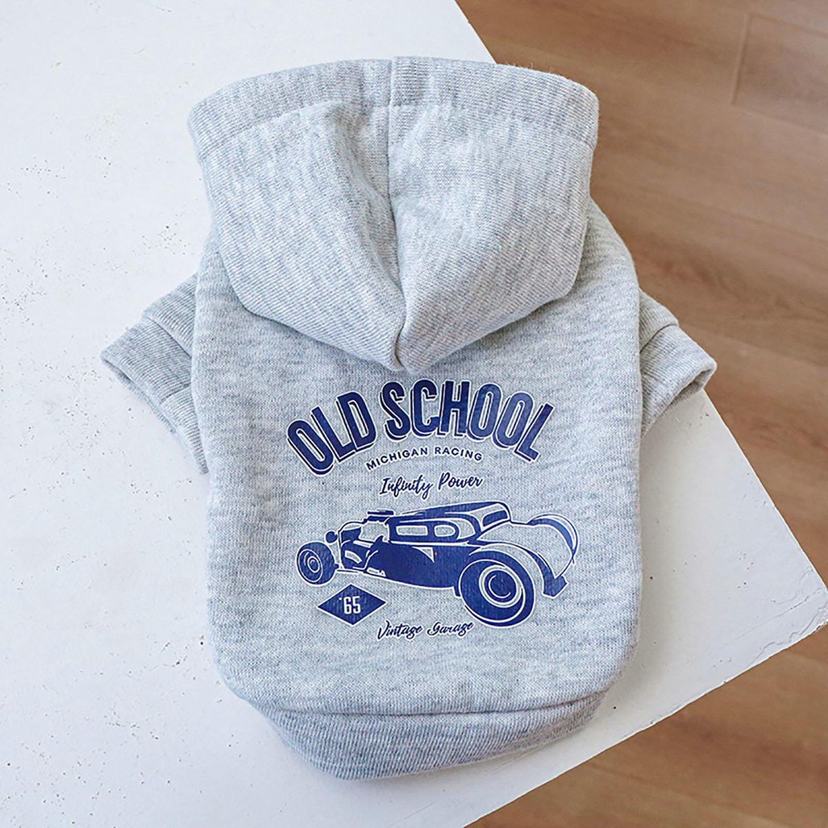 Dog Sweatshirt Winter Dogs Cats Hooded Sweatshirt Two-legged Clothes Grey