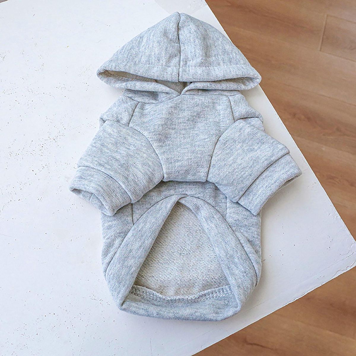Dog Sweatshirt Winter Dogs Cats Hooded Sweatshirt Two-legged Clothes Grey