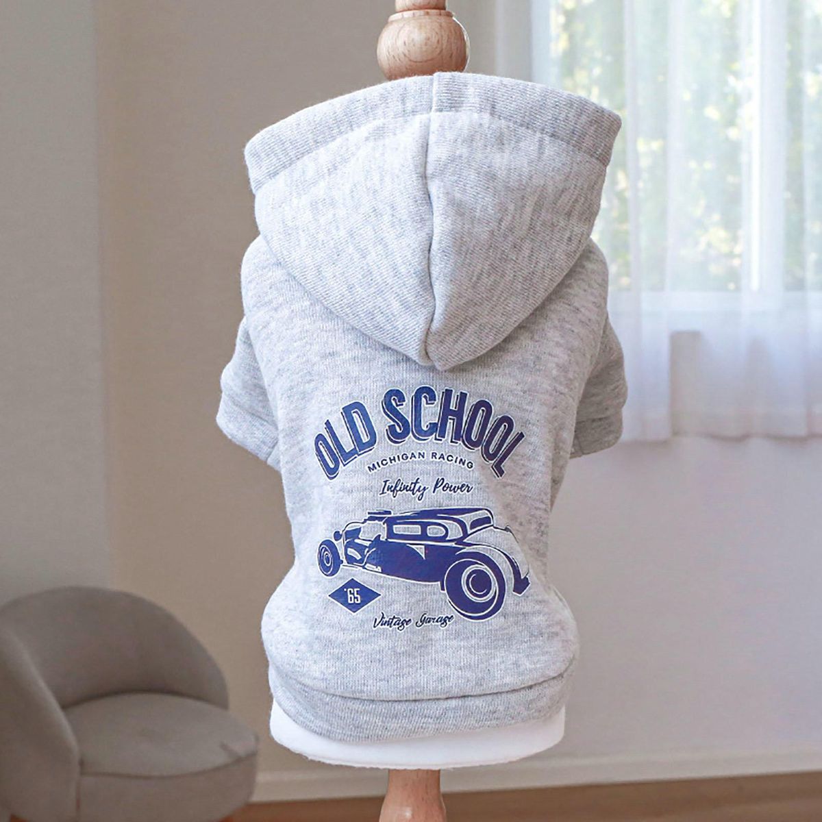 Dog Sweatshirt Winter Dogs Cats Hooded Sweatshirt Two-legged Clothes Grey