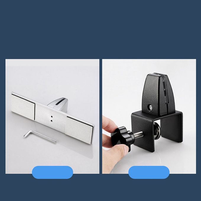 Office Desktop Partition Bracket  Pins Clamp Manual Silver