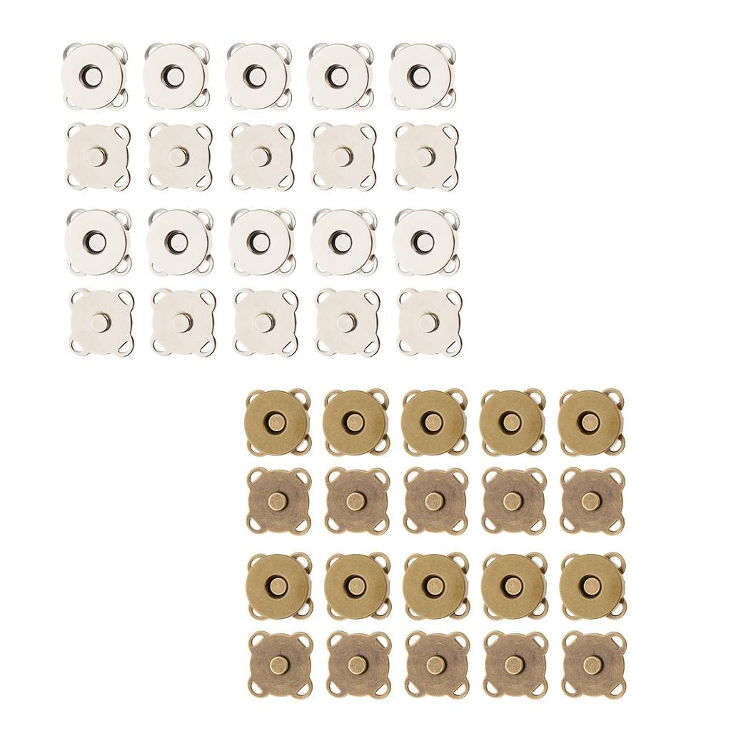 20 Sets 14mm Sew In Bag Clasps Button Snaps