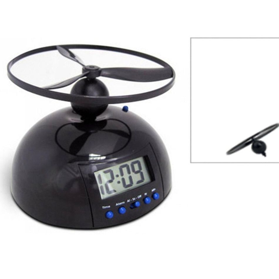 FC-AA Helicopter Flying Alarm Clock Propeller Snooze LED Creative Digital Display For