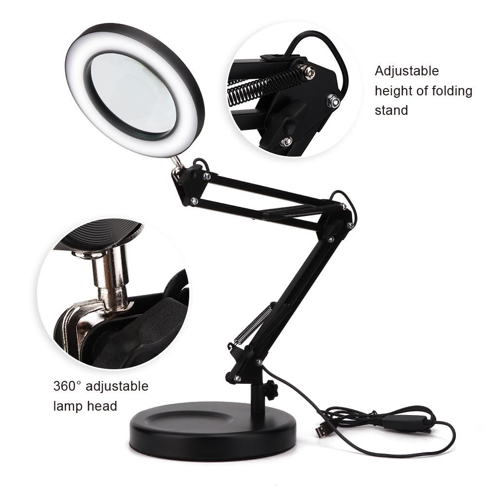 Eye Clip Desk Lamp Creative Foldable Table Lamp Led Study Reading Light Bedroom Bedside Student Metal Landing Light(Black)