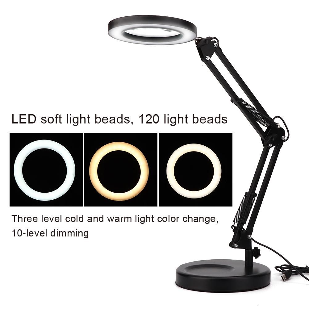 Eye Clip Desk Lamp Creative Foldable Table Lamp Led Study Reading Light Bedroom Bedside Student Metal Landing Light(Black)