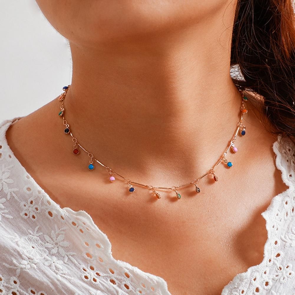 Simple Candy Color Tassel NeckNeckFemale Wild