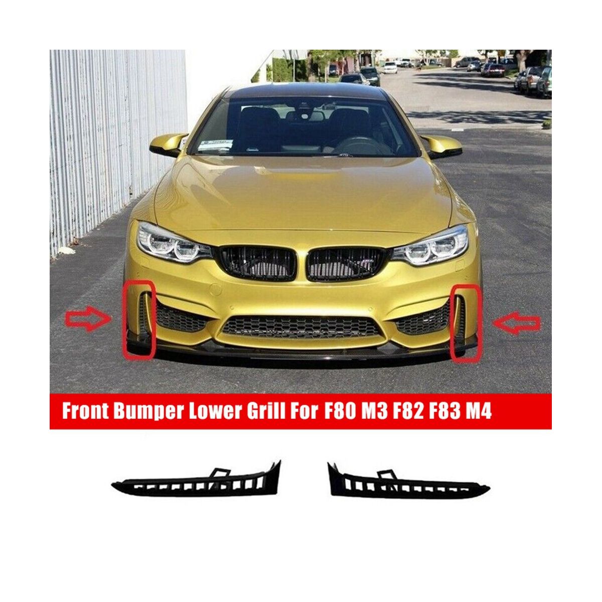 Car Front Bumper Lower Grill for BMW F80 M3 F82 F83 M4 51118056599 Left