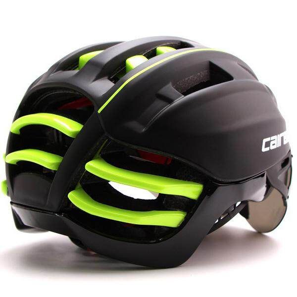 CAIRBULL-11 55-61cm Ultralight Protective Cycling Integrally 28 Ventilation Holes Matte Black Fluorescent Green