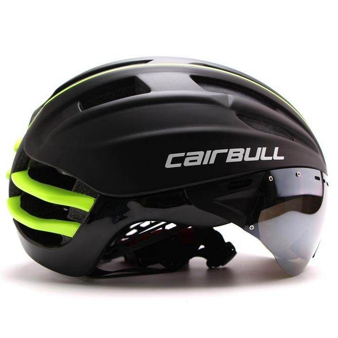 CAIRBULL-11 55-61cm Ultralight Protective Cycling Integrally 28 Ventilation Holes Matte Black Fluorescent Green