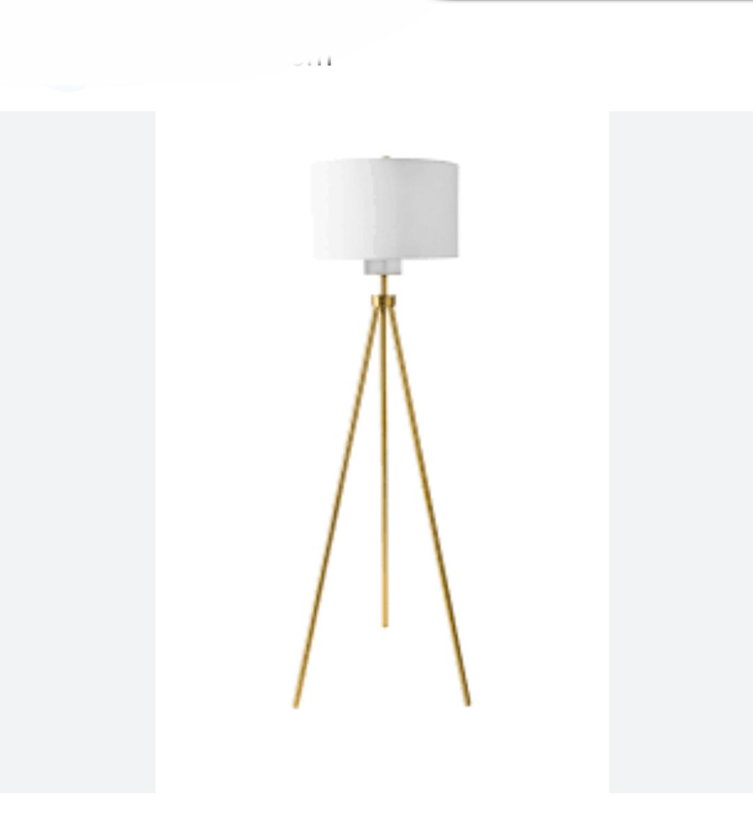 GOLD TRIPOD FLOOR LAMP - ADJUSTABLE