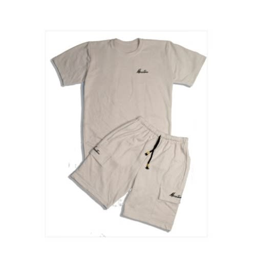 Unisex Nude Crested Tshirt And Cargo Short Set