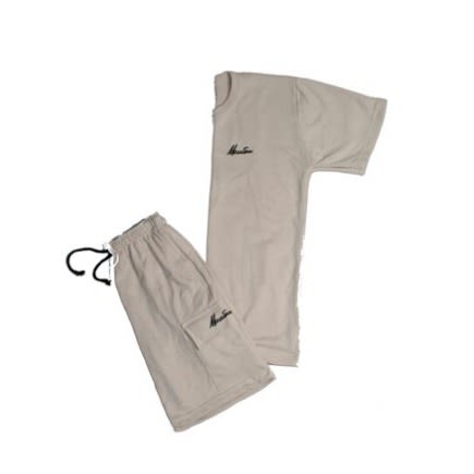 Unisex Nude Crested Tshirt And Cargo Short Set