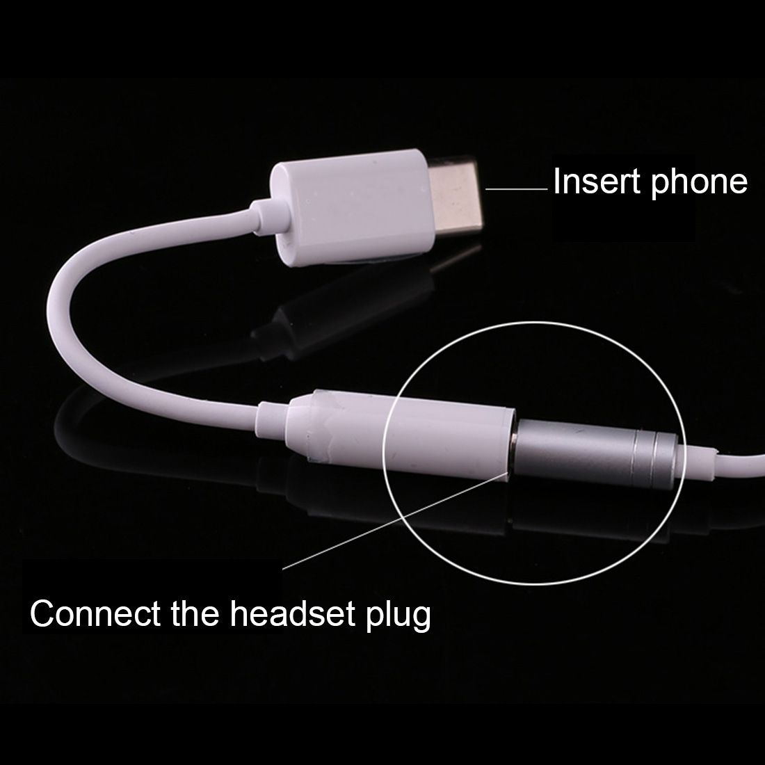 USB-C / Type-C To 3.5mm Audio Adapter, Length: About 10cm