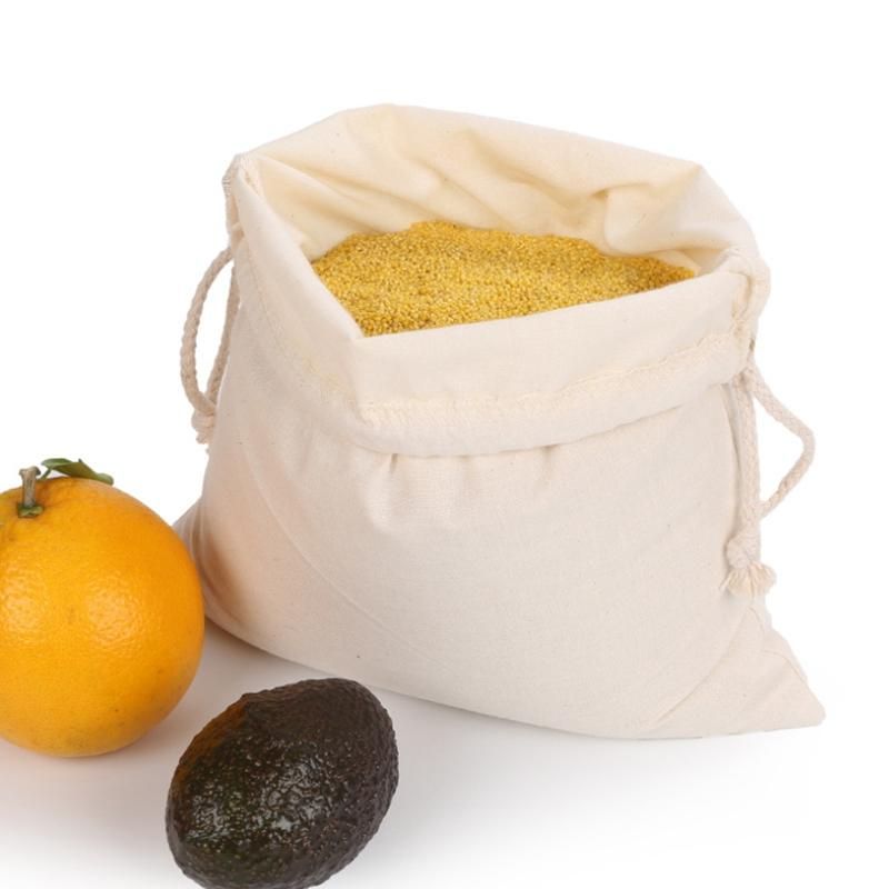 A Set of 6, Double Draw Cotton Bag, Rice Flour