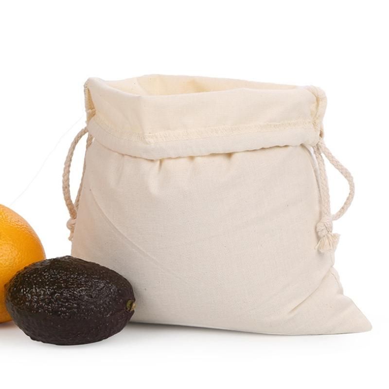 A Set of 6, Double Draw Cotton Bag, Rice Flour