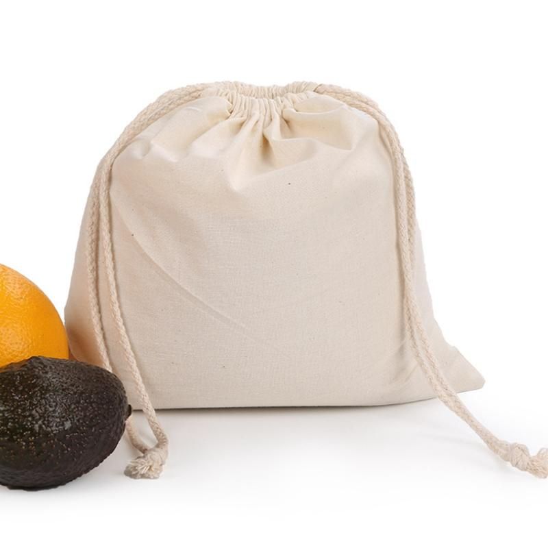 A Set of 6, Double Draw Cotton Bag, Rice Flour