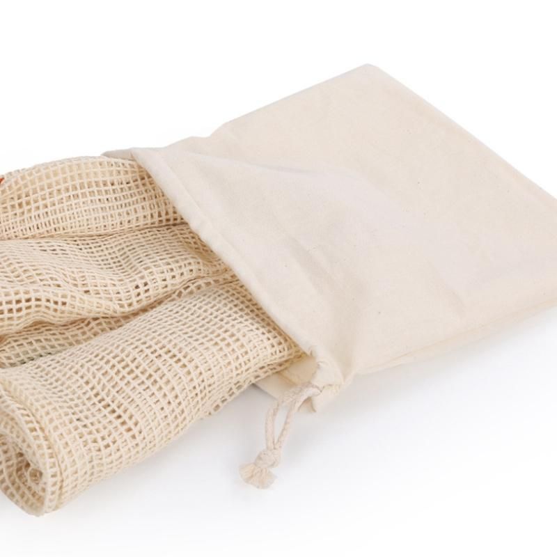 A Set of 6, Double Draw Cotton Bag, Rice Flour