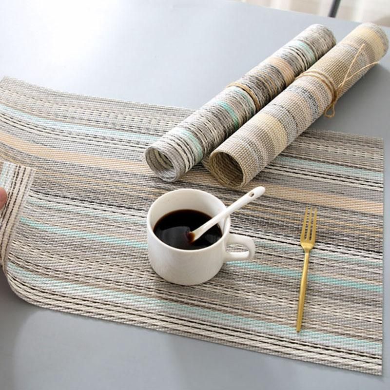 6PCS PVC Non-Slip Table Mat Heat-Resistant Placemats B
