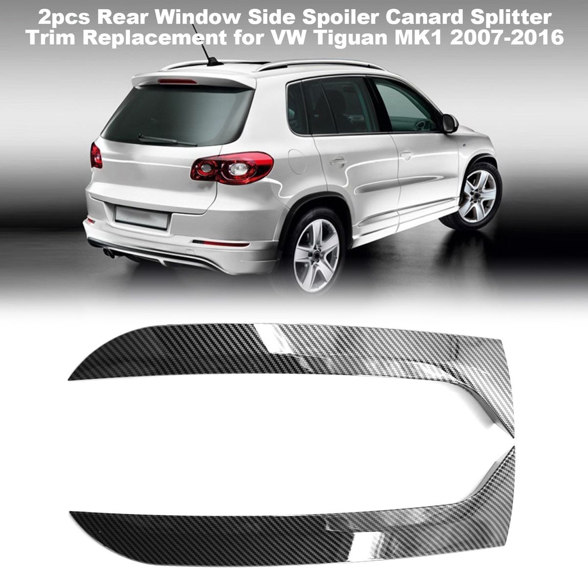 2pcs Rear Window Side Spoiler Canard Splitter Trim