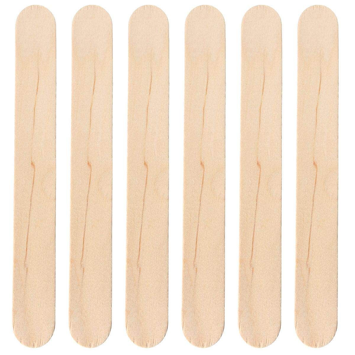 100Pcs 6 Inch Wood Tongue Depressor Large Wooden Waxing Spatula Stick Craft