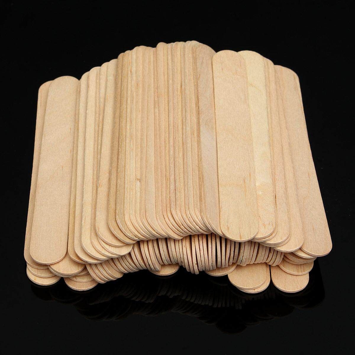100Pcs 6 Inch Wood Tongue Depressor Large Wooden Waxing Spatula Stick Craft