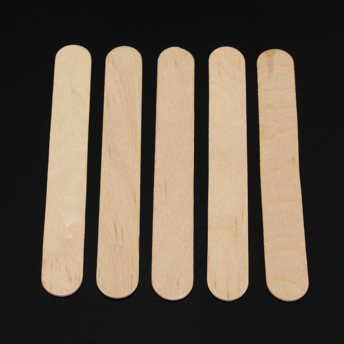 100Pcs 6 Inch Wood Tongue Depressor Large Wooden Waxing Spatula Stick Craft