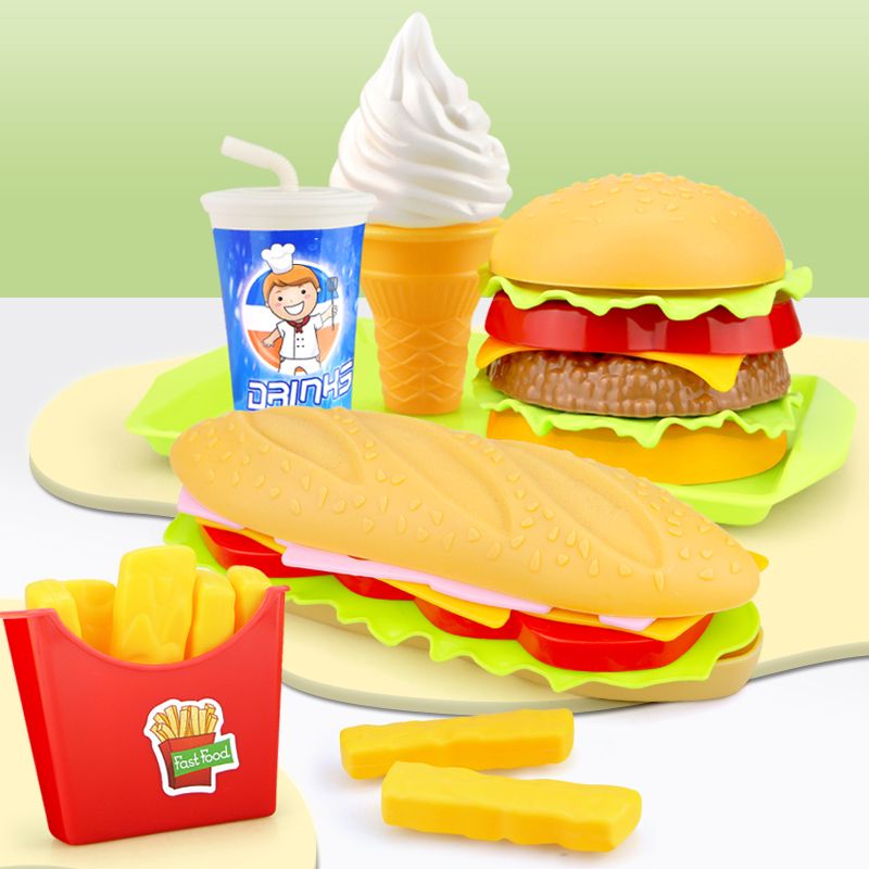 Food Hotdog Children Simulation Set Hamburger Toy Kitchen