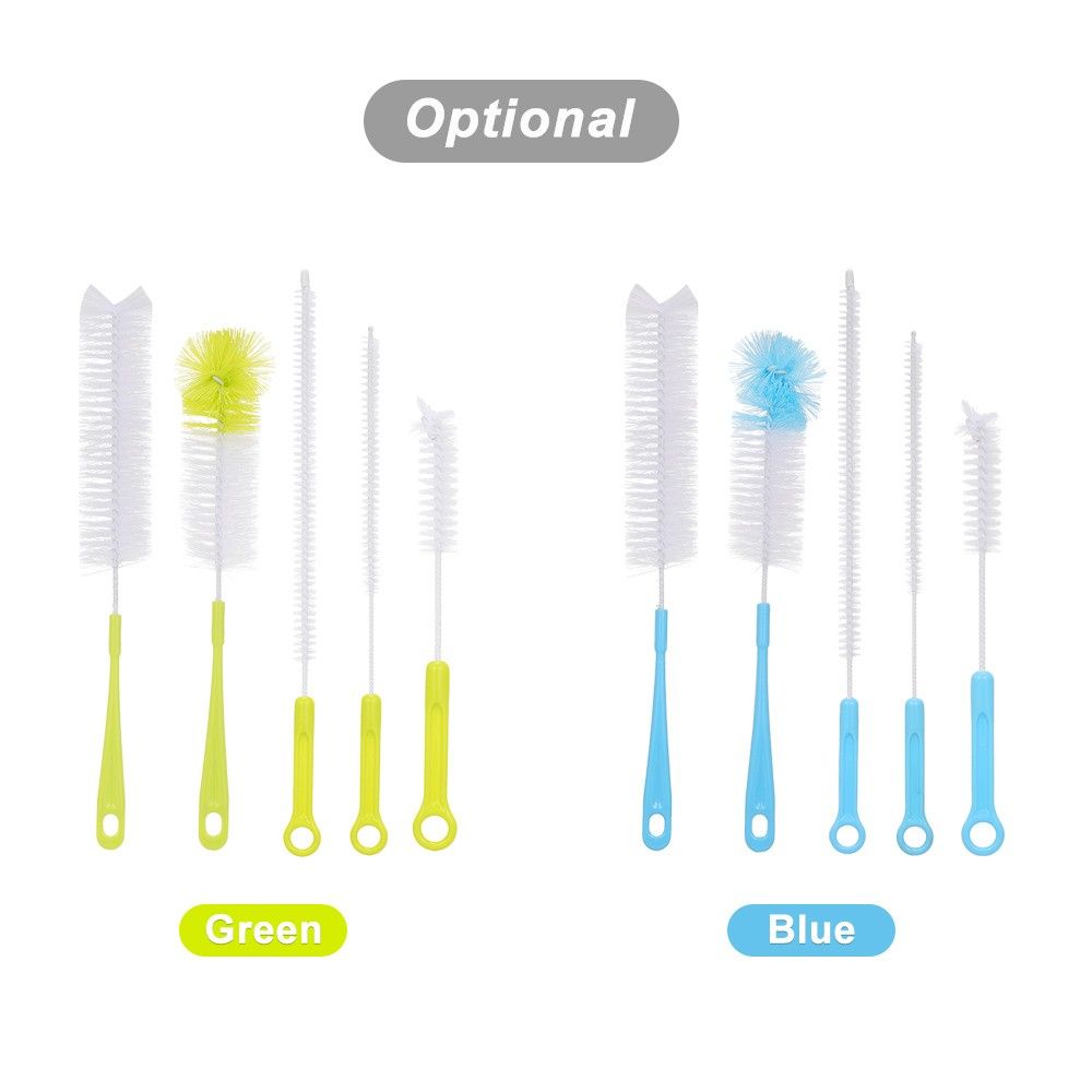 5PCS Cleaning Brushes Bottle Brush Plastic Brush 360-degree