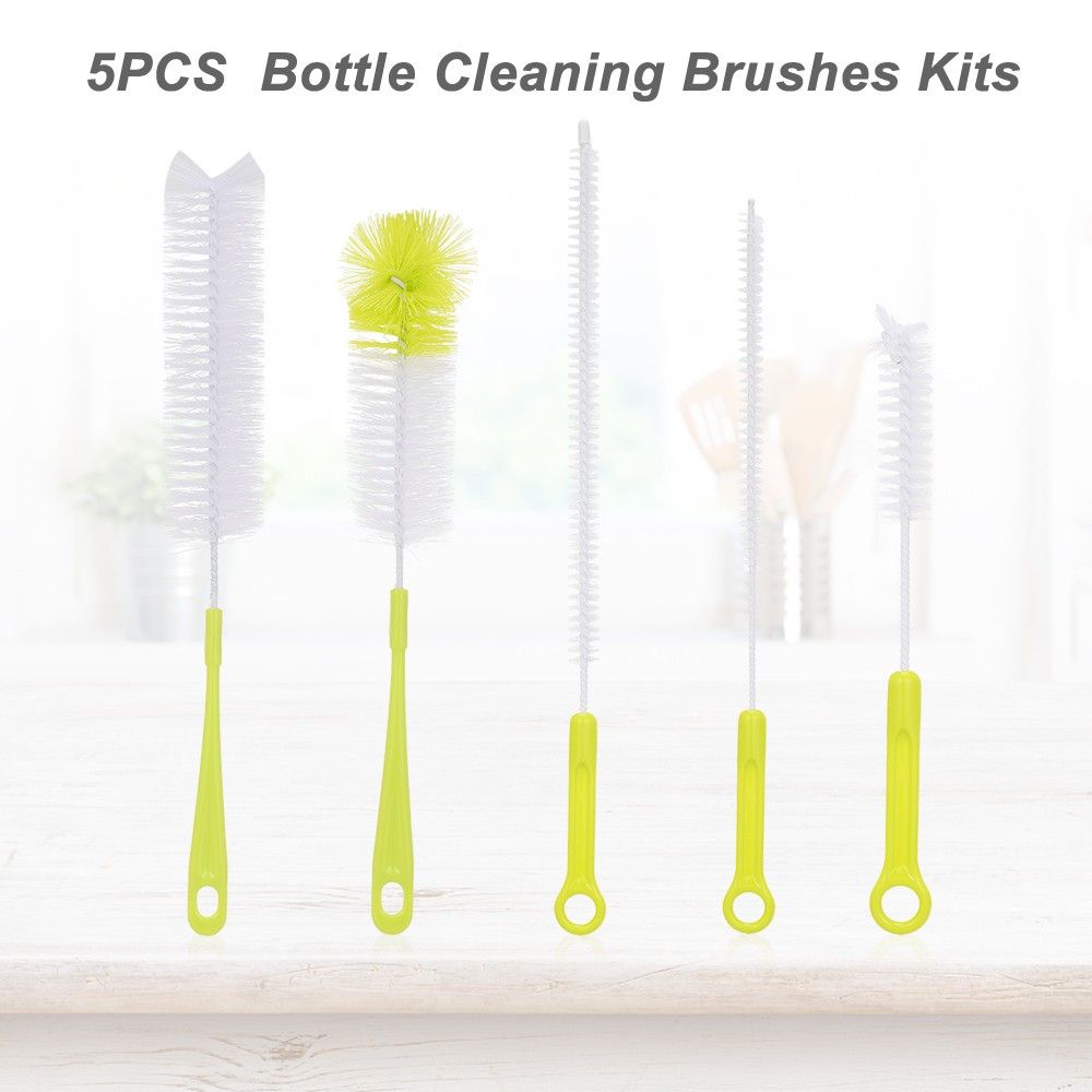 5PCS Cleaning Brushes Bottle Brush Plastic Brush 360-degree