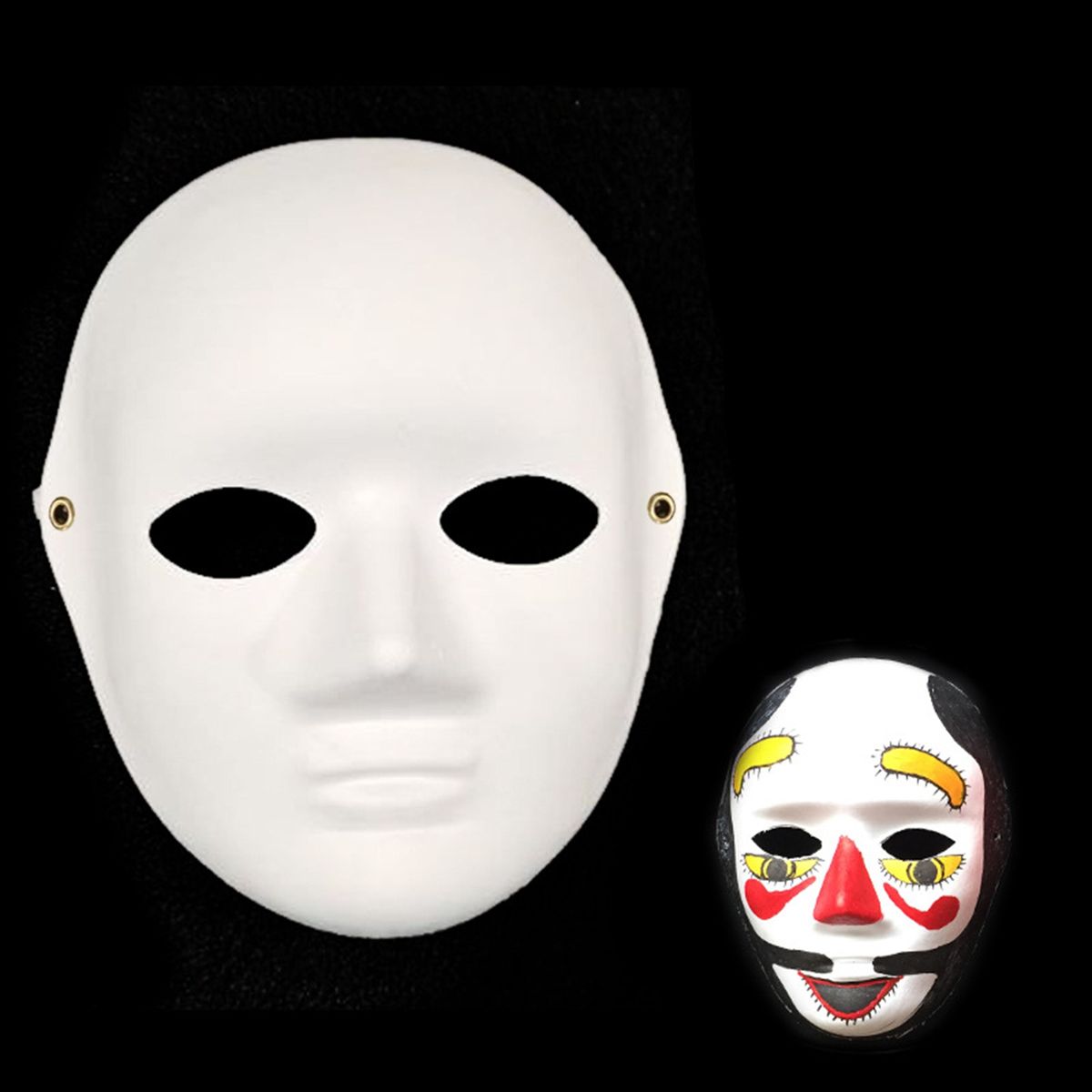 Paper Face Cover Half Face Dancing Masque Halloween Prop C