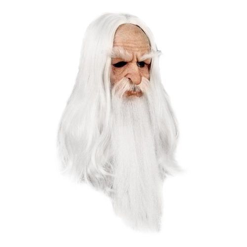 Realistic Halloween Headgear Old Man Scary Mask Latex Long