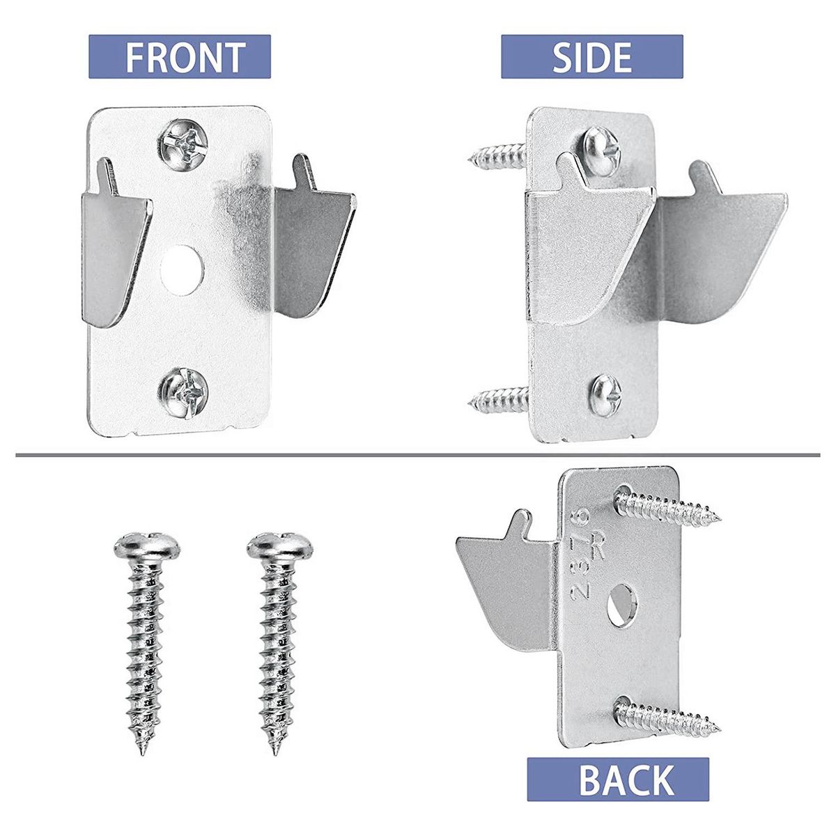 10Pcs Metal Curtain Rods Brackets - Sturdy Curtain Rod Holders with Screws Double Curtain Rod Support Hooks