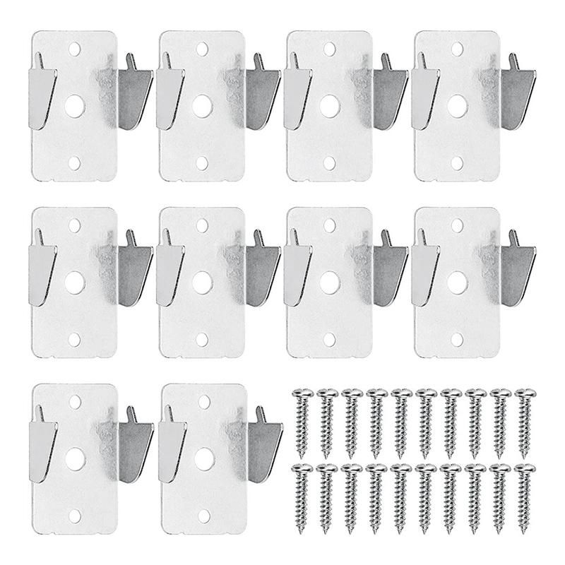 10Pcs Metal Curtain Rods Brackets - Sturdy Curtain Rod Holders with Screws Double Curtain Rod Support Hooks