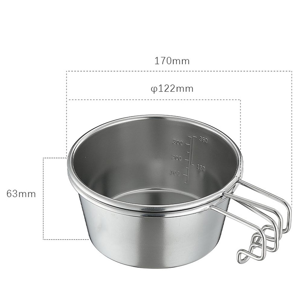 4Pcs Camping Cup, Stainless Steel Sierra Cup Set 450ML