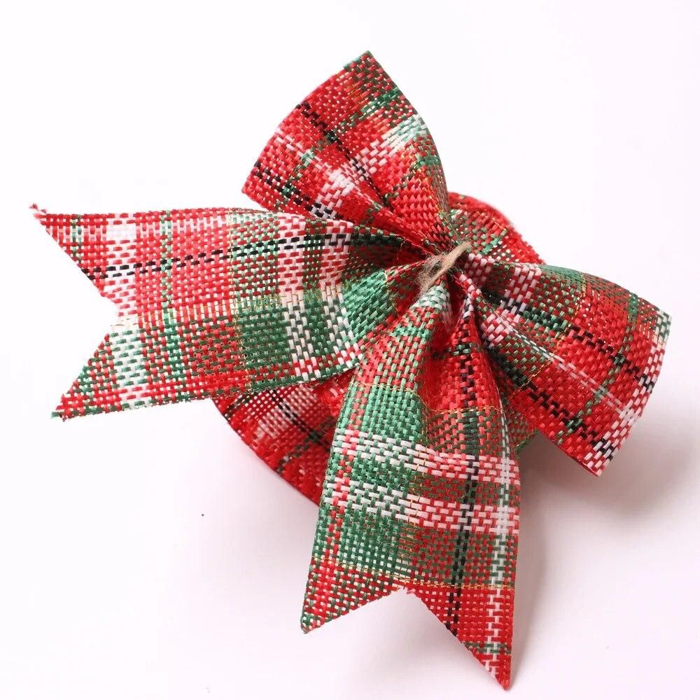 6pcs Christmas ribbon bow napkin buckle napkin ring cloth ring