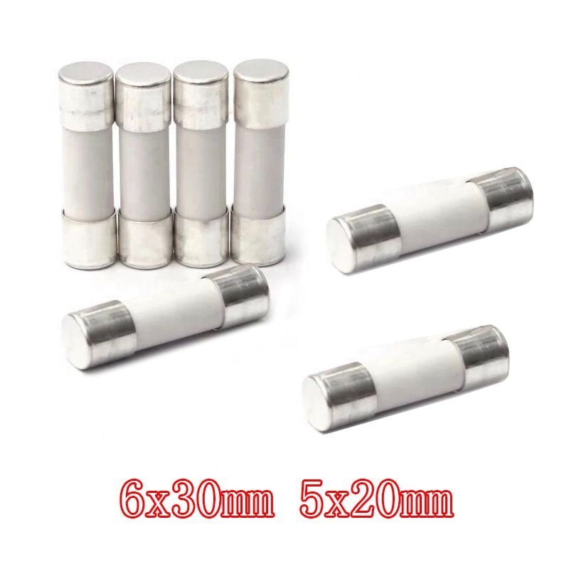 10pcs Fast Blow Ceramic Fuse 5mm X 20mm 6x30 T 0.5A 1A 2A