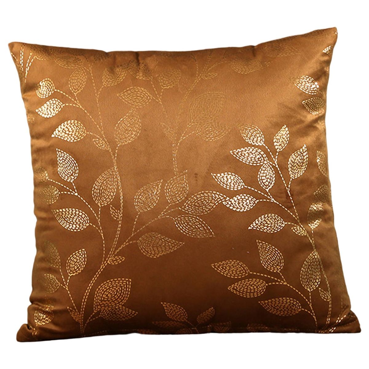 Hand Washable Pillow Cover Soft Print Pillowcase with Hidden Zipper Brown
