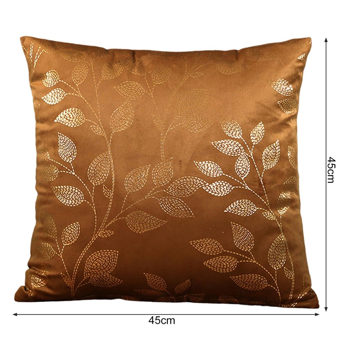 Hand Washable Pillow Cover Soft Print Pillowcase with Hidden Zipper Brown