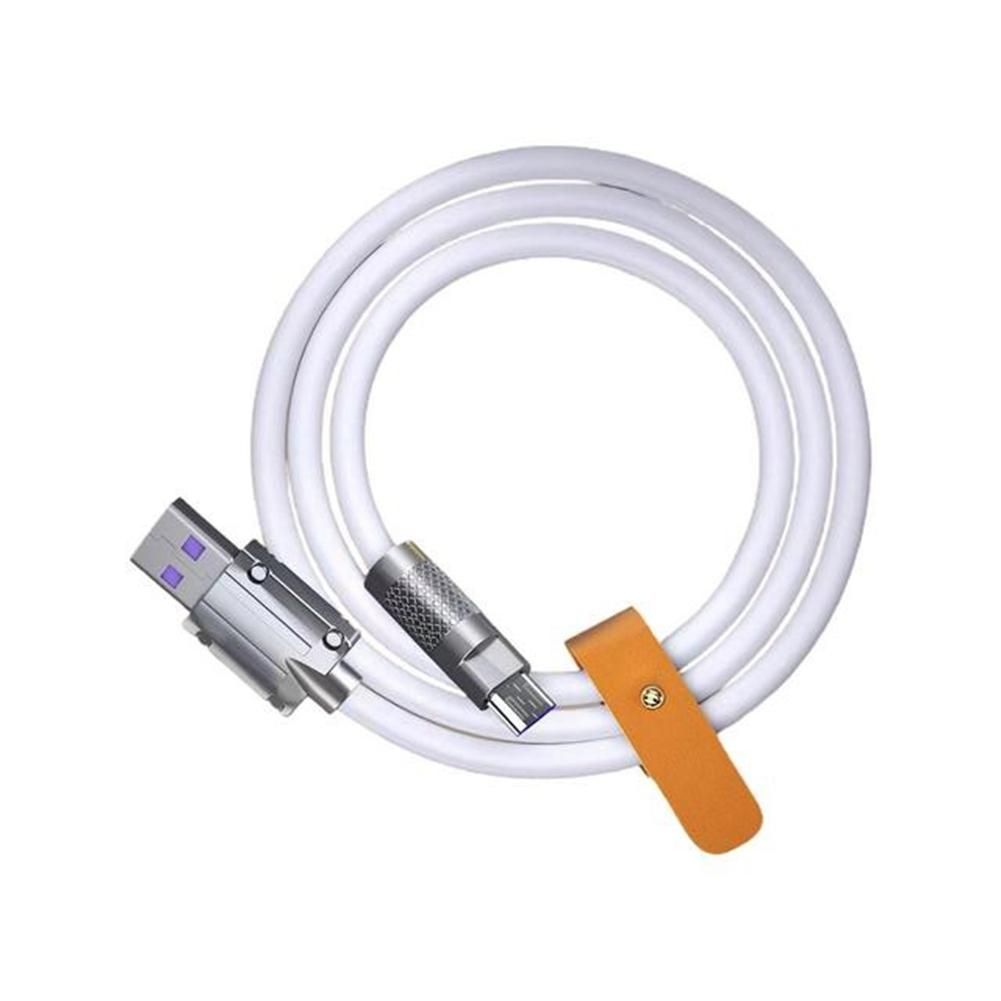 120W 6A Super Fast Charge USB C Charging Cable USB Type-C Charging+Data Transfer 2-In-1 Mobile Phone Cable White 1M